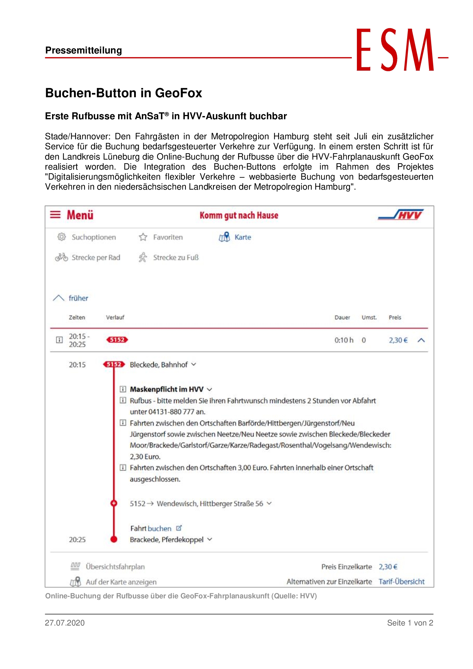 Buchen-Button in GeoFox